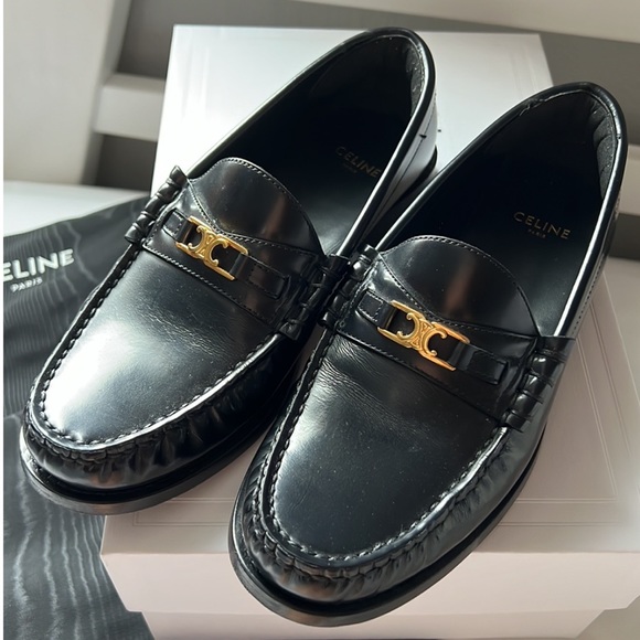 Celine Shoes Celine Luco Triomphe Loafers In Polished Calfskin Poshmark